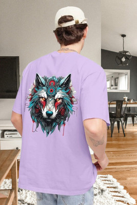 Dark Drive Printed Men Round Neck Purple T-Shirt