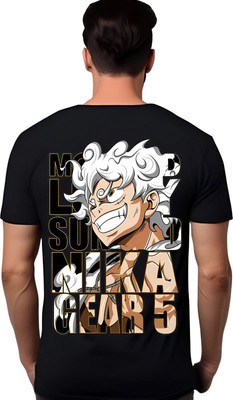 nowkart Graphic Print Men Round Neck Black T-Shirt