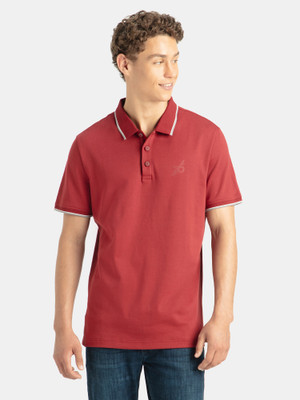 JOCKEY Solid Men Polo Neck Red T-Shirt