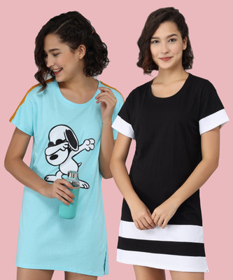 Christy World Printed Women Round Neck Multicolor T-Shirt