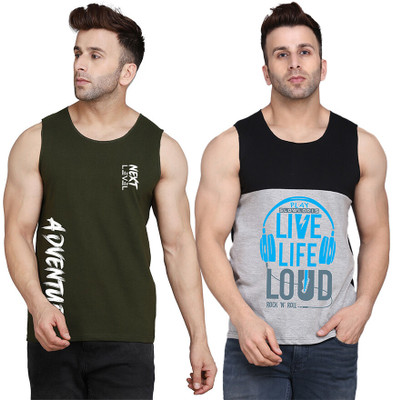 SLOWLORIS Printed Men Round Neck Multicolor T-Shirt