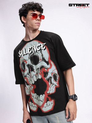 Kook N Keech Printed Men Round Neck Black T-Shirt