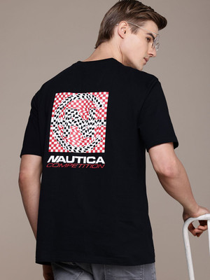 NAUTICA Printed Men Round Neck Black T-Shirt