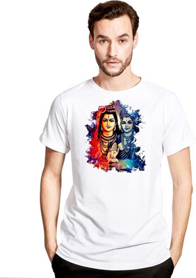 kapasiya Graphic Print Men Round Neck White T-Shirt