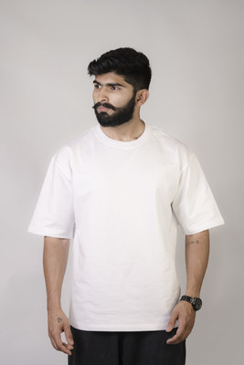 Jack Paris Solid Men Round Neck White T-Shirt