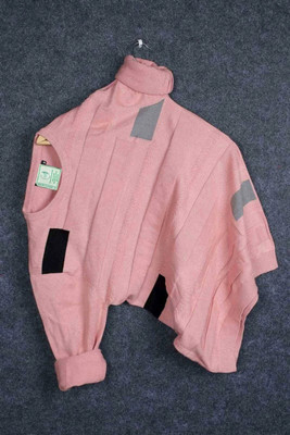 HouseOfCommon Self Design Men Round Neck Pink T-Shirt