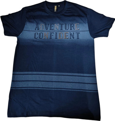 faizan fashion Printed Men Round Neck Blue T-Shirt