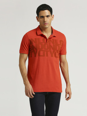 Pepe Jeans Typography Men Polo Neck Red T-Shirt
