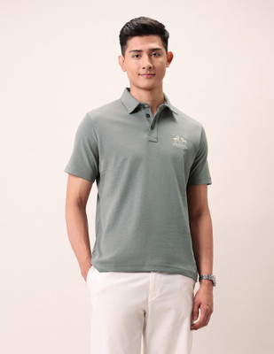 U.S. Polo Assn. Denim Co. Printed Men Polo Neck Grey T-Shirt