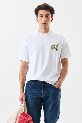 Snitch Graphic Print Men Crew Neck White T-Shirt
