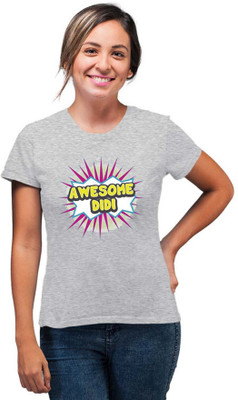 SmarTee Street Printed Women Round Neck Grey T-Shirt