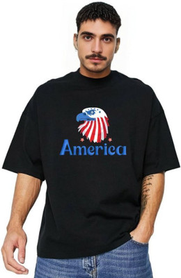 Makeitbharat Graphic Print Men Round Neck Black T-Shirt