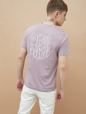 Fame Forever by Lifestyle Printed Men Crew Neck Purple T-Shirt