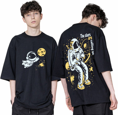 Uniplanet Store Printed Men Round Neck Black T-Shirt