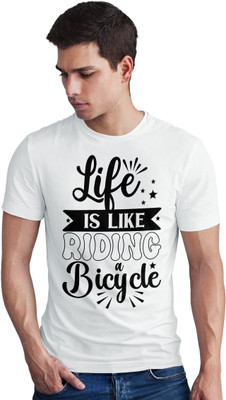 Seek Buy Love Printed Men Round Neck White T-Shirt