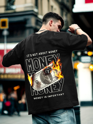 Manly Tees Printed Men Round Neck Black T-Shirt