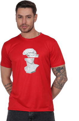 Swagry Graphic Print Men Round Neck Red T-Shirt