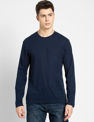 JOCKEY Solid Men Round Neck Dark Blue T-Shirt