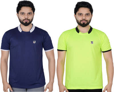 La Milano Solid Men Round Neck Light Green T-Shirt
