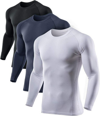 unbeatable Solid Men Scoop Neck Dark Blue, Black T-Shirt