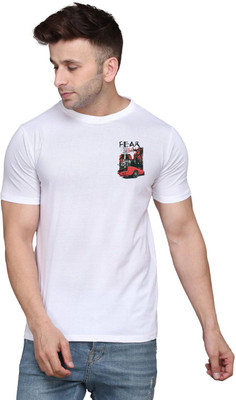 tfurnish Printed Men Round Neck White T-Shirt