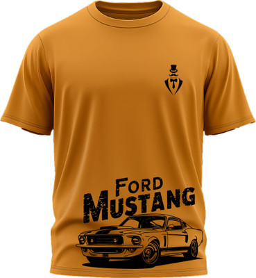 Jazira Graphic Print Men Round Neck Yellow T-Shirt