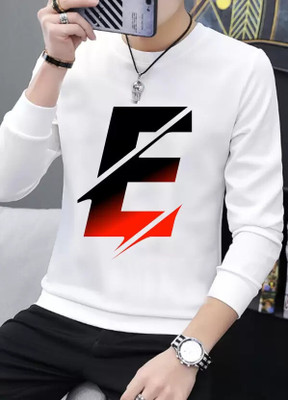 GLITO Printed Men Round Neck White T-Shirt