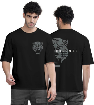 Bullmer Graphic Print Men Round Neck Black T-Shirt