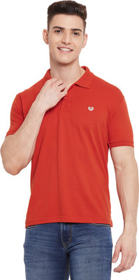 DUKE Solid Men Polo Neck Red T-Shirt