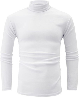 Aaradhana Solid Turtle Neck Casual Men White Sweater