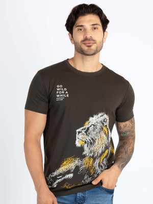Status Quo Printed Men Round Neck Green T-Shirt