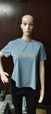 MYo2 Solid Women Round Neck Reversible Grey T-Shirt