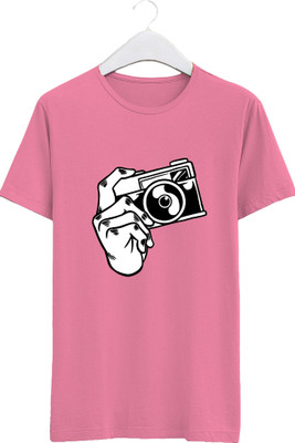 Vichar Graphic Print Men Round Neck Pink T-Shirt