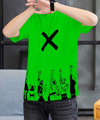 Doomee Printed Men Round Neck Light Green T-Shirt