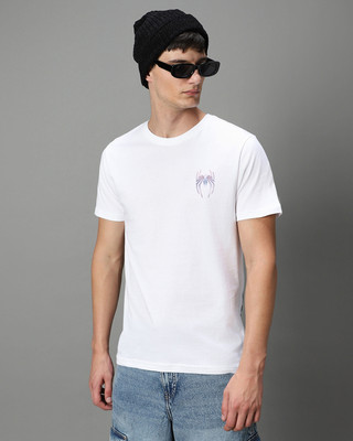 MH MOGHAHILLS Solid Men Round Neck White T-Shirt