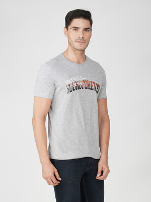 Zvezda Printed Men Round Neck Grey T-Shirt