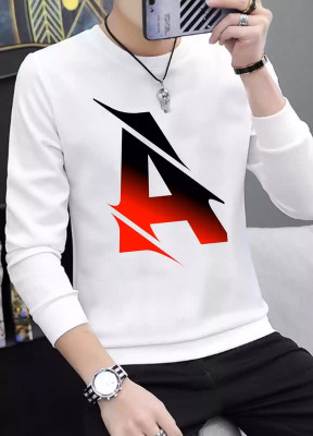 PRABHU Printed Men Round Neck White T-Shirt