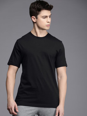 OrrganicChics Solid Men Round Neck Black T-Shirt