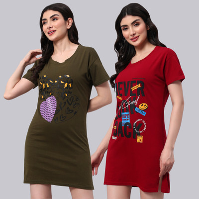 ZEPPI Printed Women Round Neck Multicolor T-Shirt