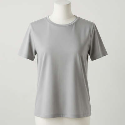 sonfashion Solid Women Round Neck Grey T-Shirt