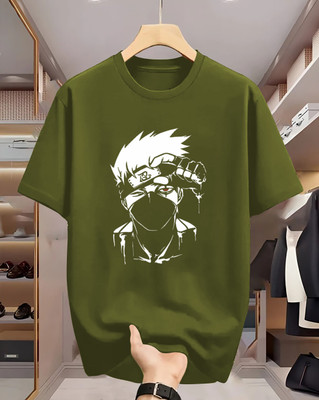Manly Tees Printed Men Round Neck Dark Green T-Shirt