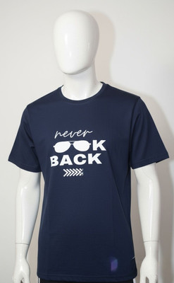 Trozio Graphic Print Men Round Neck Navy Blue T-Shirt