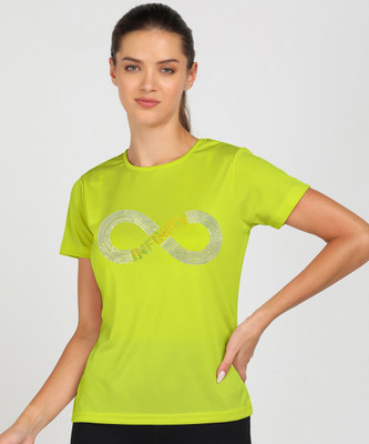 SHASHVI Typography Women Round Neck Light Green T-Shirt