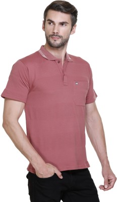 Otaya Plus Solid Men Polo Neck Maroon T-Shirt