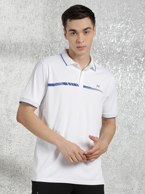 Force NXT Solid Men Polo Neck White T-Shirt