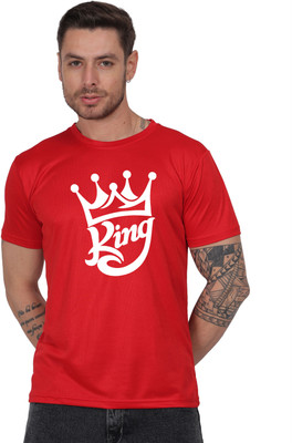Anabia Printed Men Round Neck Red T-Shirt