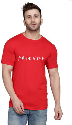 SLOWLORIS Printed Men Round Neck Red T-Shirt