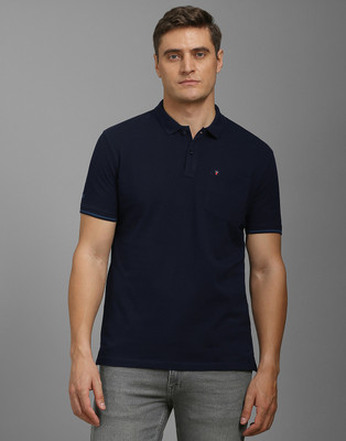 LOUIS PHILIPPE Solid Men Polo Neck Dark Blue T-Shirt