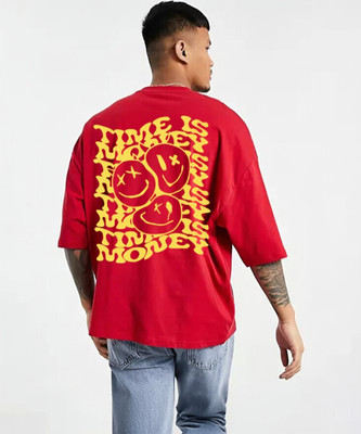 METRONAUT Printed Men Round Neck Maroon T-Shirt