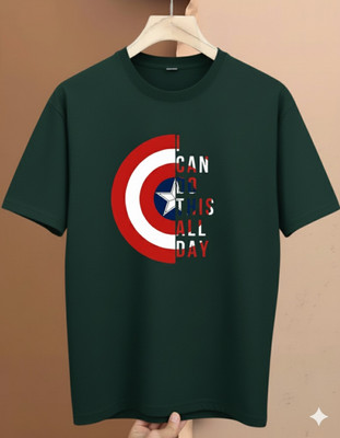 Magneto Printed Men Round Neck Dark Green T-Shirt